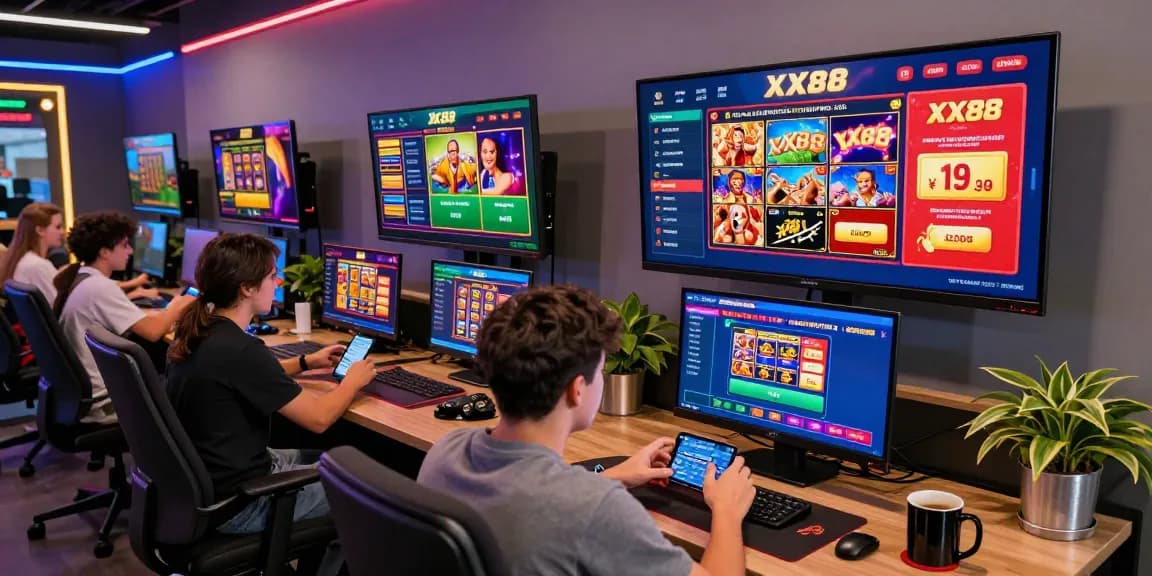 Dynamic gaming scene at XX88, showcasing lively gambling experience with players engaged online.