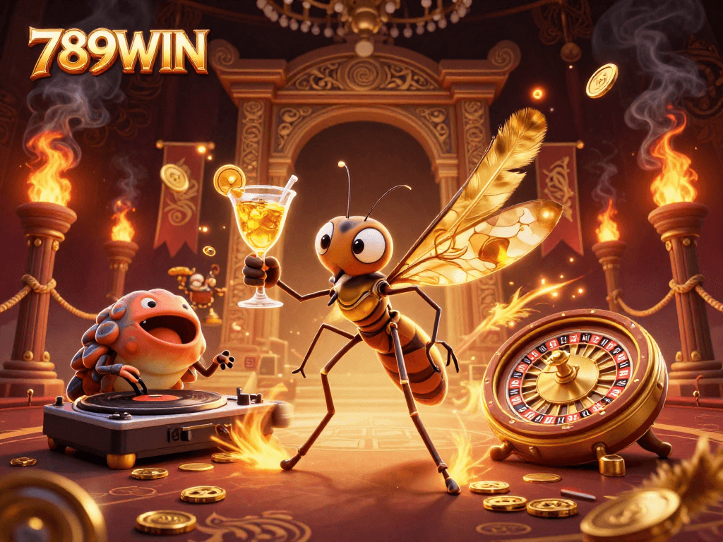 Experience thrilling 789WIN gaming with a vibrant illustration of casino elements and engaging characters.