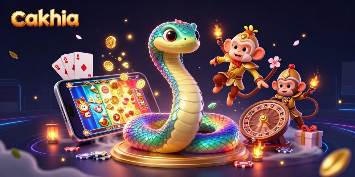 Experience thrilling wins at cakhia with an enchanting casino scene featuring vibrant characters and games.