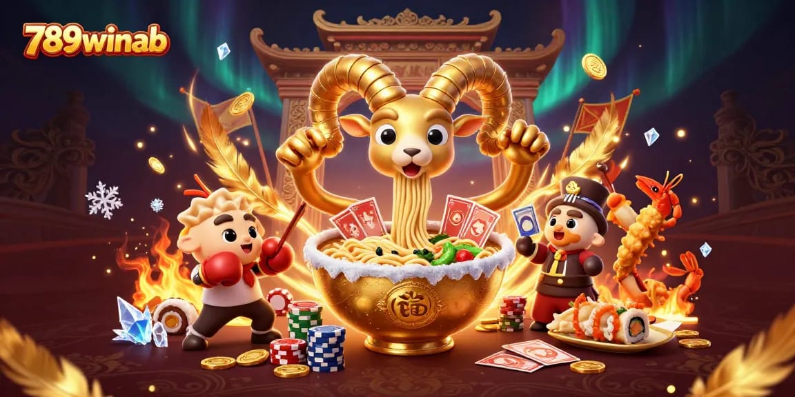 Experience high-stakes action with 789winab in a vibrant casino illustration featuring iconic gambling elements.
