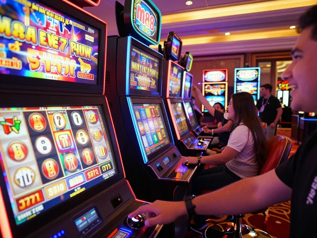 Celebrate wins at captivating m88 slot machines in a lively casino atmosphere.