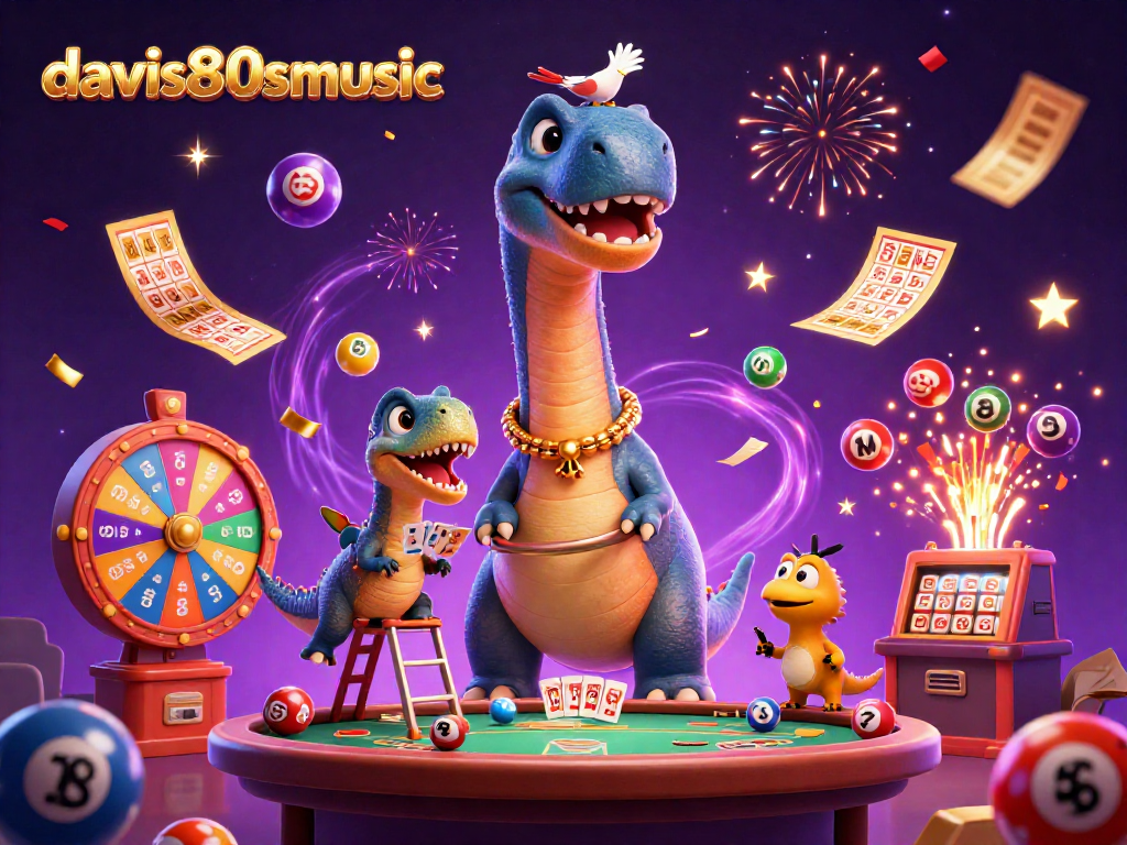 davis80smusic brings excitement with a cartoon brontosaurus in a lively casino scene.