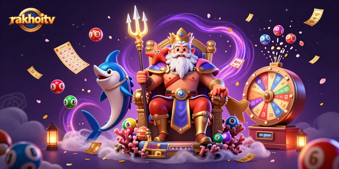 Experience rakhoitv with vibrant lottery balls and dynamic gaming elements in an engaging scene.