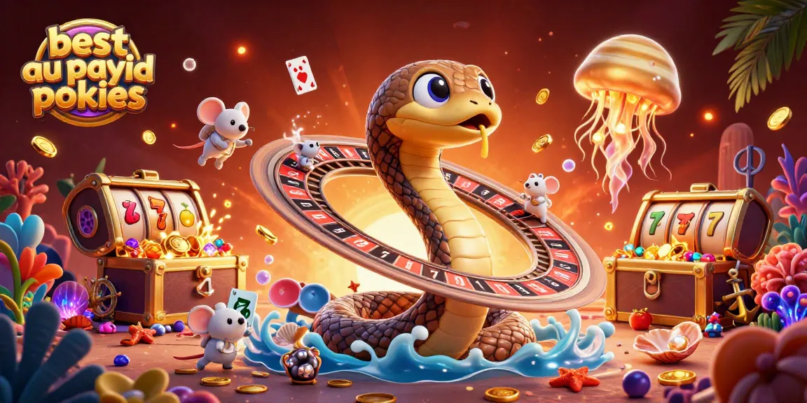 Experience the thrill of the best AU PayID pokies with vibrant characters and engaging gameplay in this vivid scene.