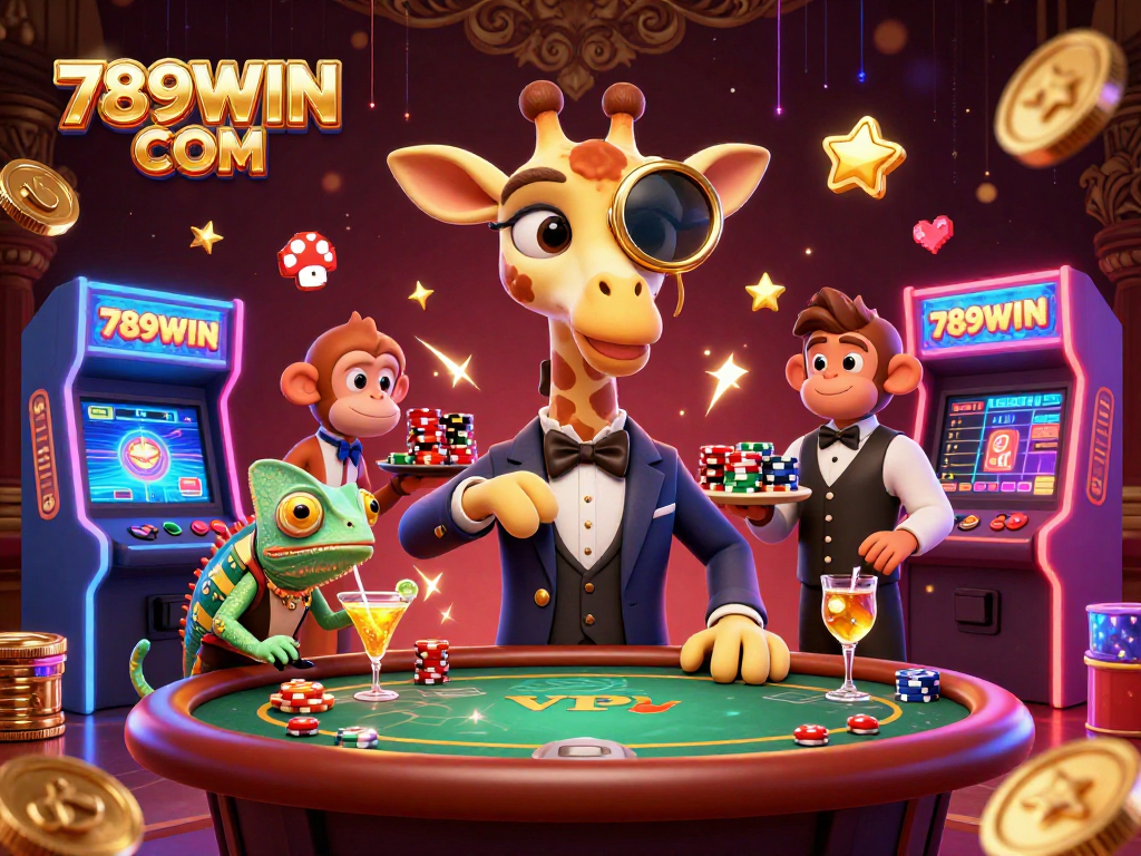 Engage in thrilling gaming sessions at 789WIN COM with a vibrant 3D casino illustration.