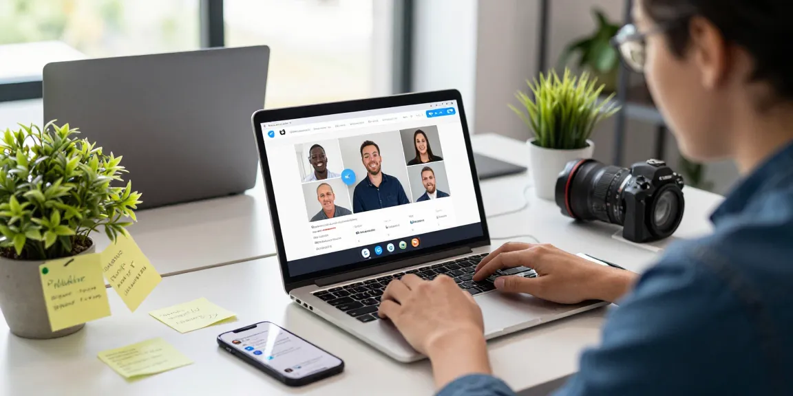 Utilizing Telegram网页版 in a modern workspace for team collaboration.