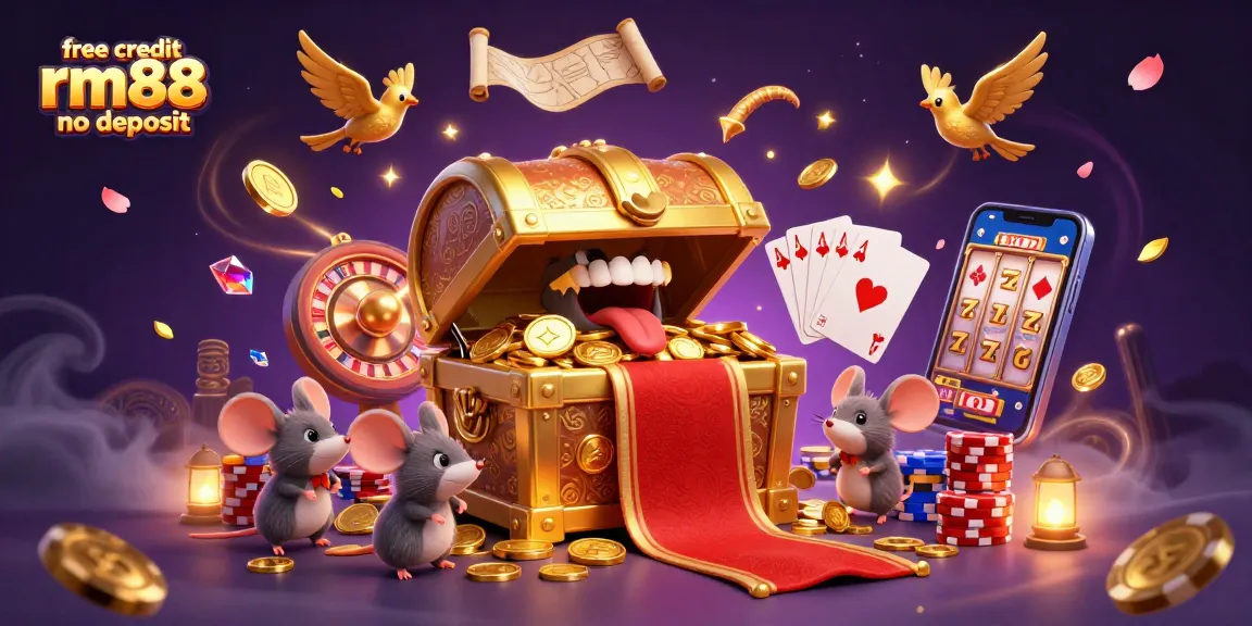 Claim your free credit RM88 no deposit with vibrant casino elements and rich visuals.