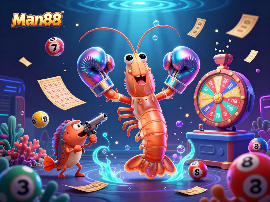 Experience thrilling gameplay with man88's vibrant lottery scene featuring dynamic characters and elements.