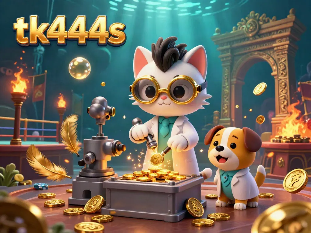 Experience the thrill of tk444s with a dynamic casino scene showcasing innovative games and vibrant characters.