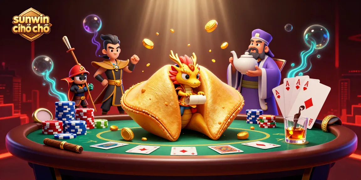 Win big at sunwin chính chủ with vibrant 3D characters and casino elements dynamically arranged in a rich scene.
