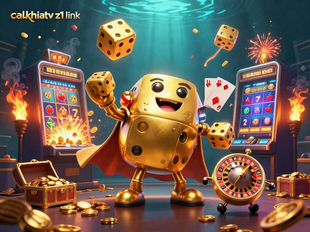 Experience seamless betting with cakhiatv z1 link as golden dice perform exciting tricks amidst vibrant 3D visuals.