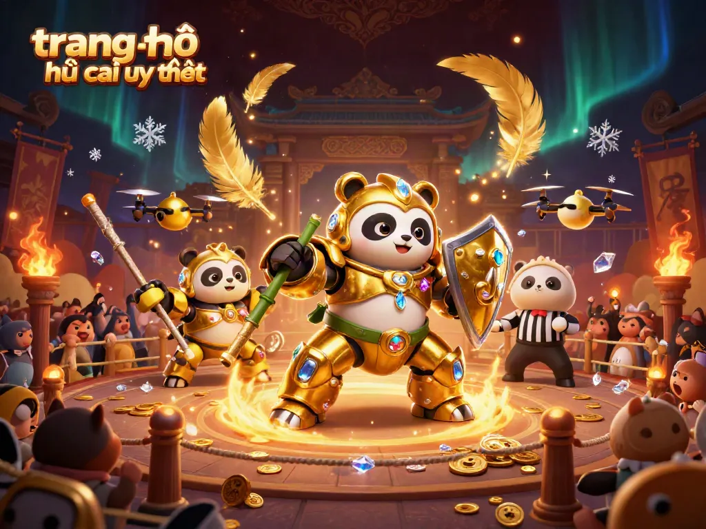 Experience thrilling gaming at trang chủ nhà cái uy tín with a vibrant 3D casino scene featuring unique characters and festive elements.