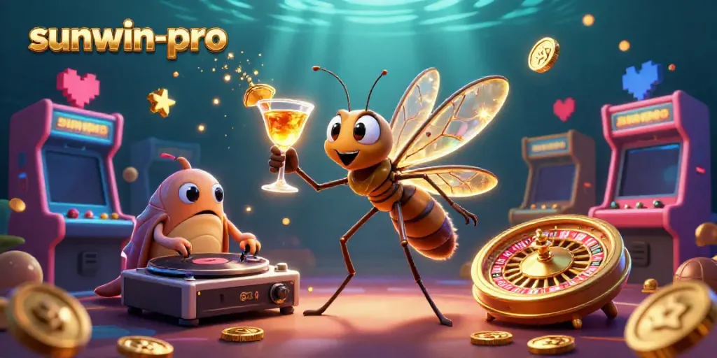 Experience sunwin-pro gaming excitement with casino mascot and vibrant illustrations.