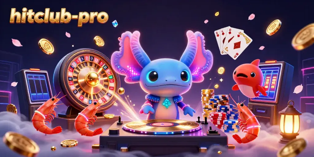 Experience thrilling gameplay at hitclub-pro with vibrant characters and casino elements in a stunning 3D illustration.