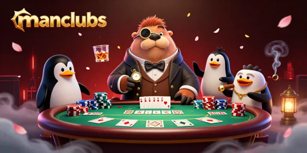 Experience thrilling poker action with jolly walrus and friends at manclubs