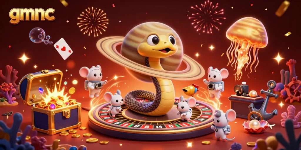 Experience thrilling action with gmnc as astronaut mice bet on a cosmic roulette wheel.